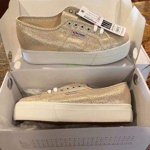 Superga Platform Sneaker Gold